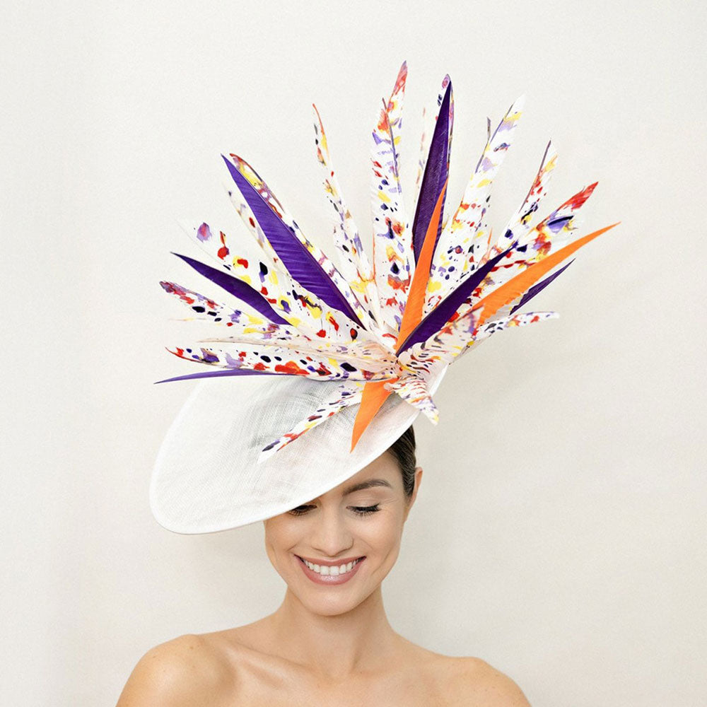 Race Day Fascinators Headpieces Emersyn Large Feather Ascot Race