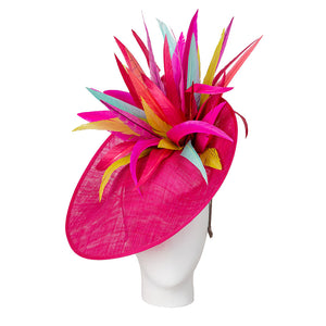 feathered designer hat