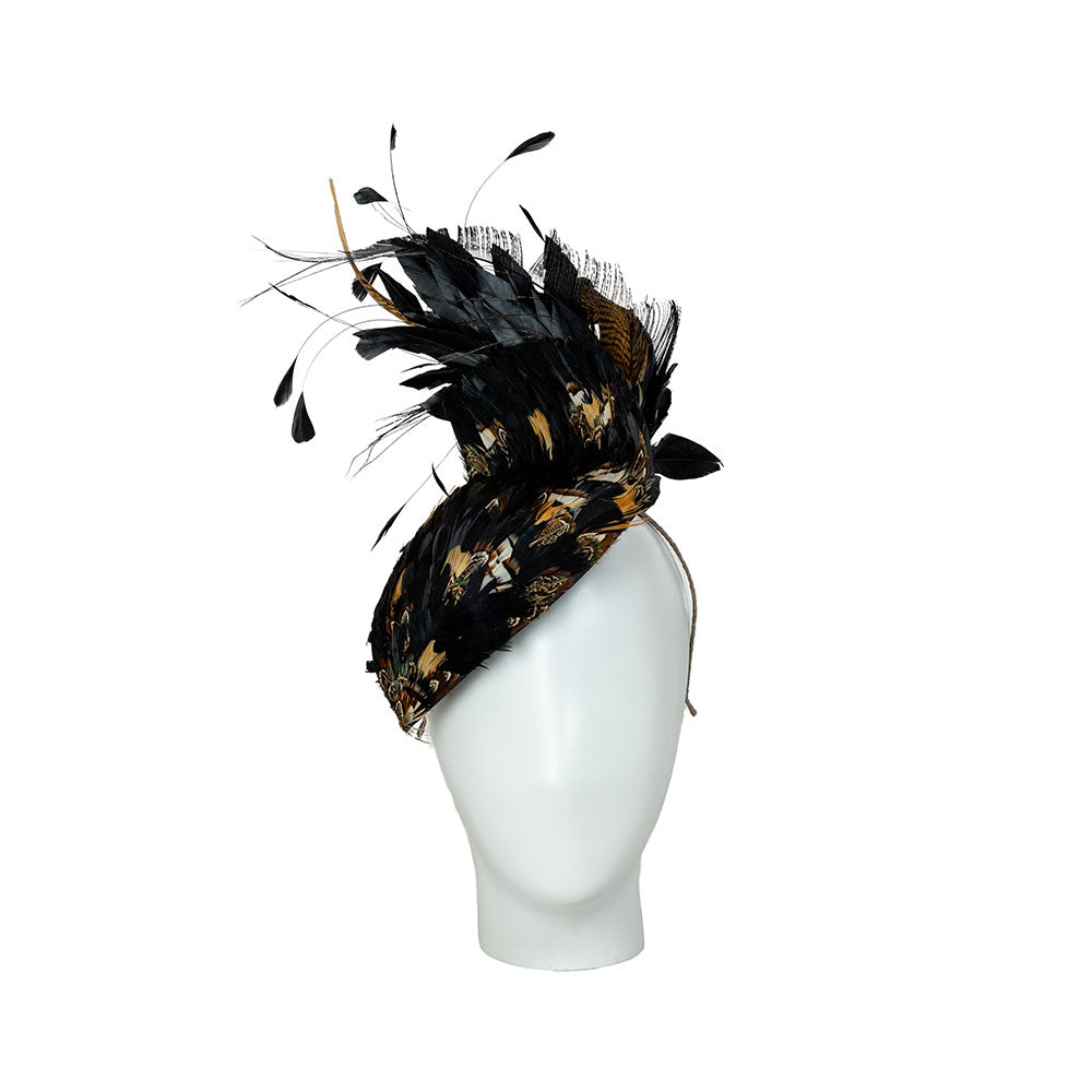 Fascinator With Feathers | Black Feathered Headpiece  display picture 3