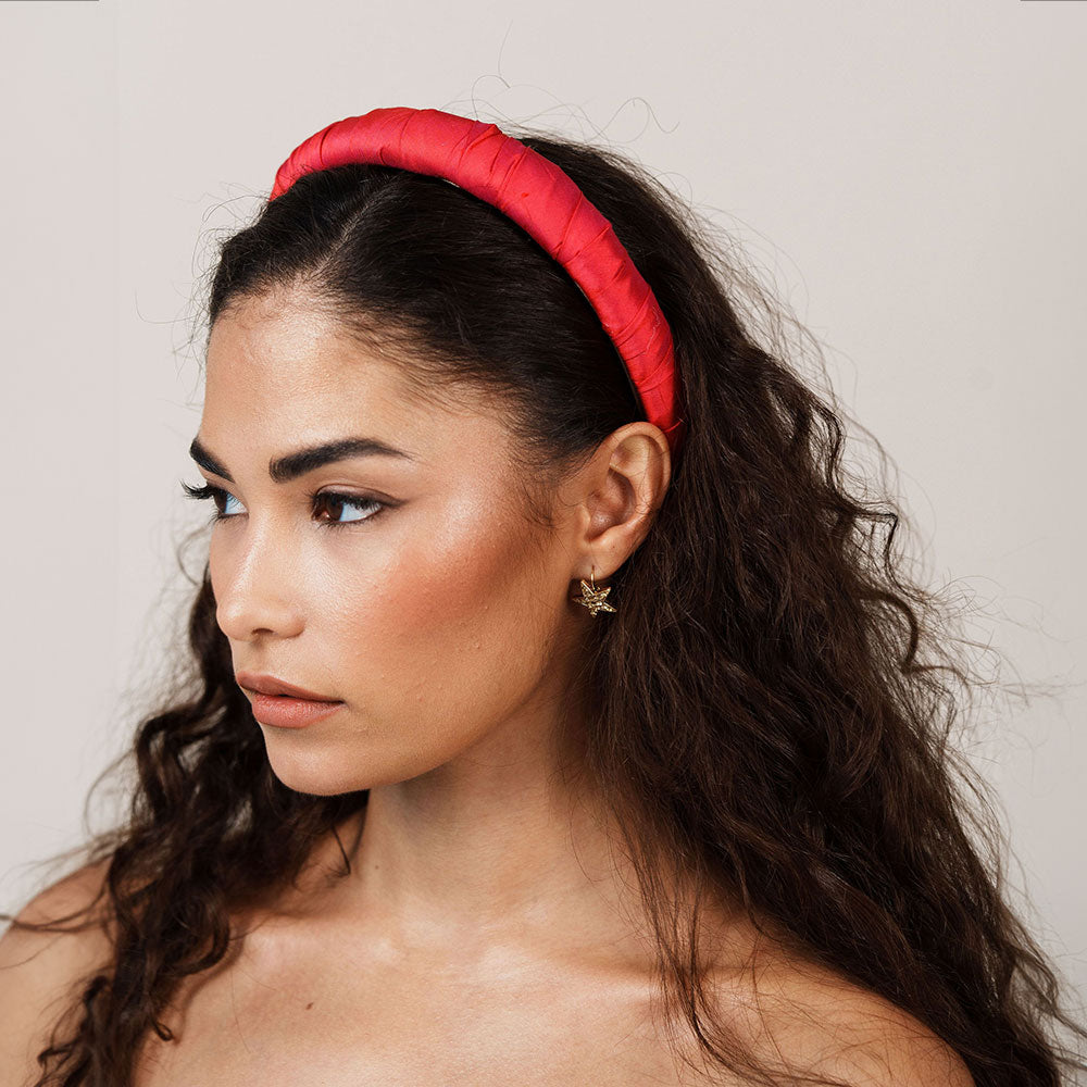 red silk headband