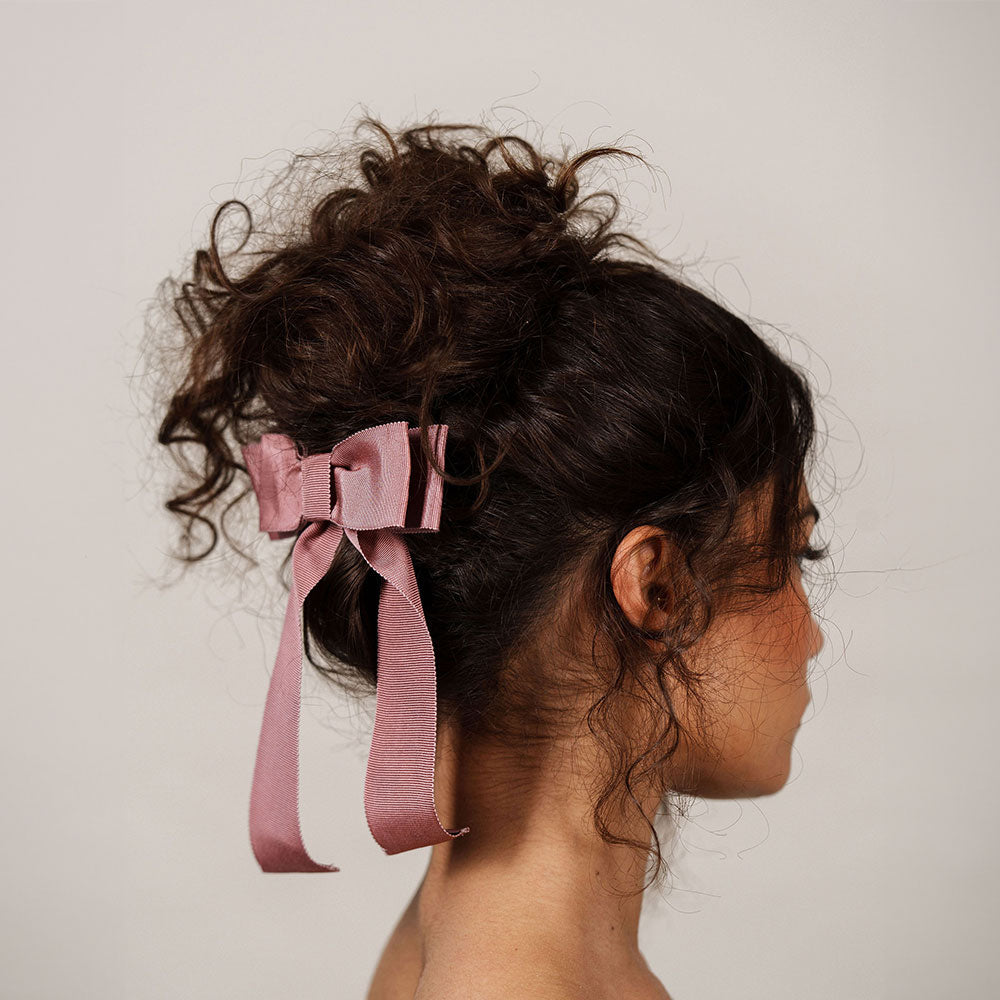 pink barrette bow hair clip