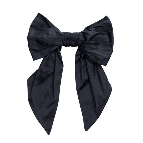 black silk hair bow