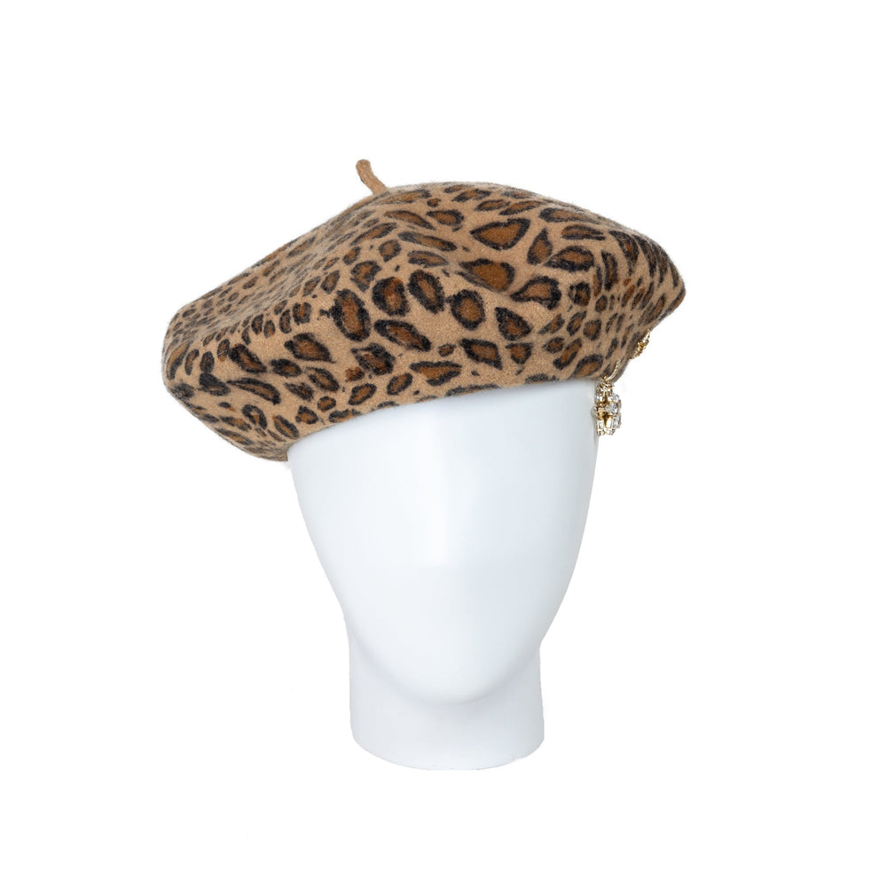 Leopard print beret