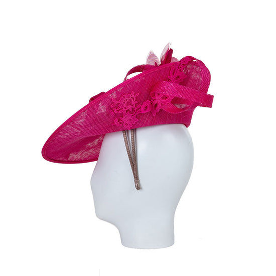 Cerise pink wedding hat