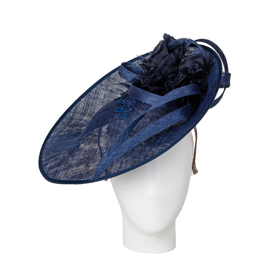 navy saucer fascinator