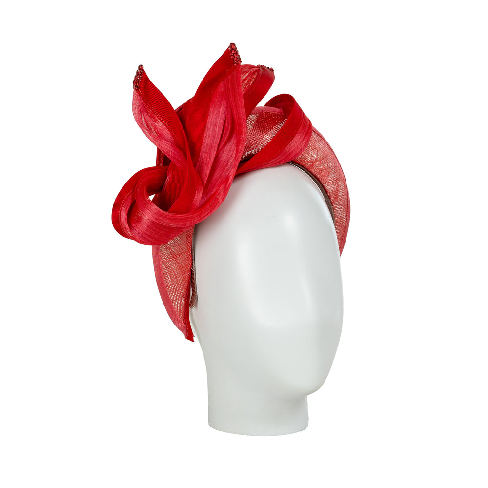 red wedding guest hat