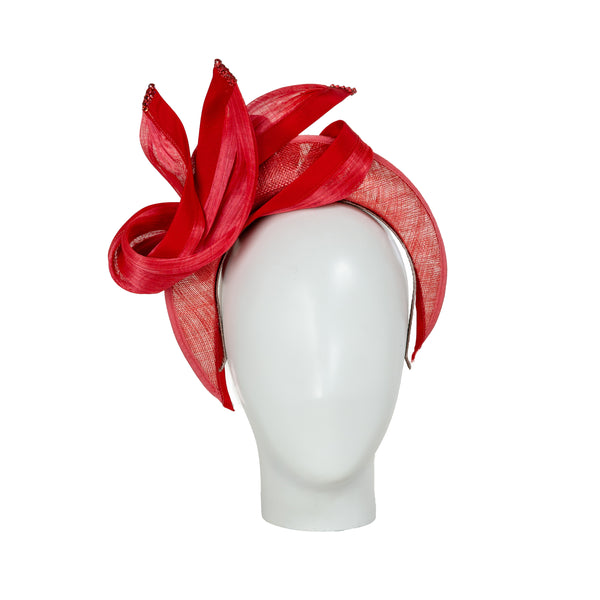 red wedding guest hat