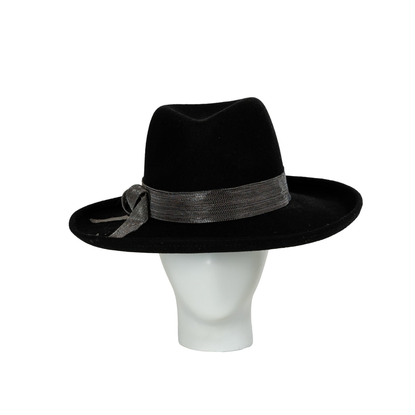 women's black trilby hat