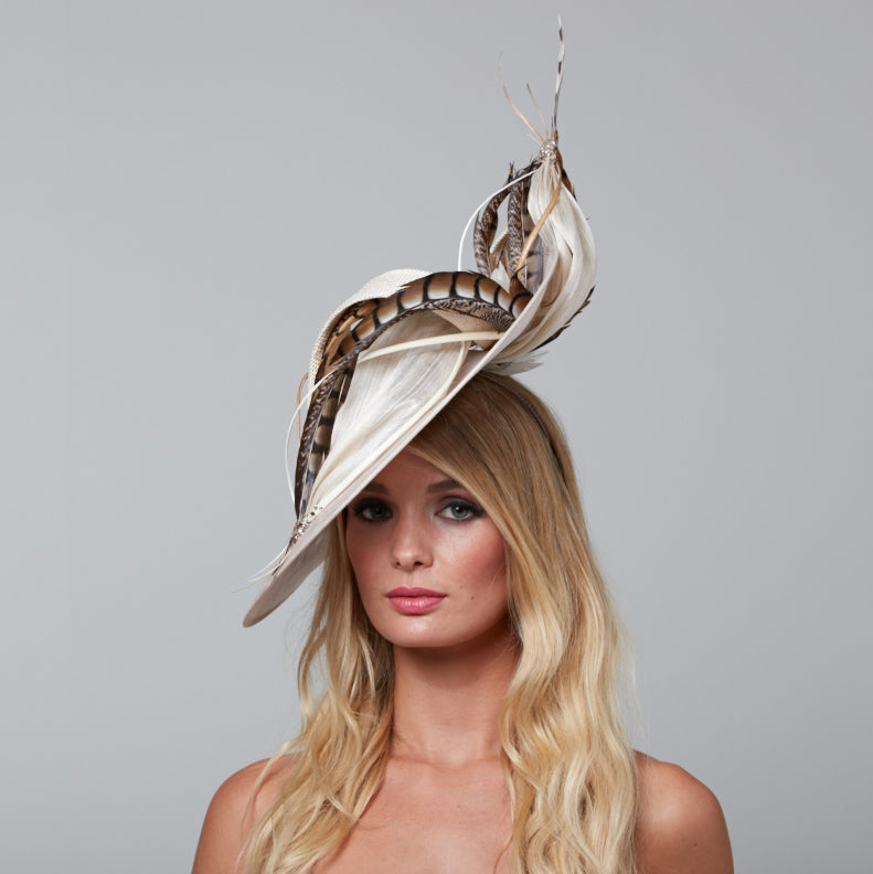 HARE | Wide Brim Hat With Feather | Vivien Sheriff