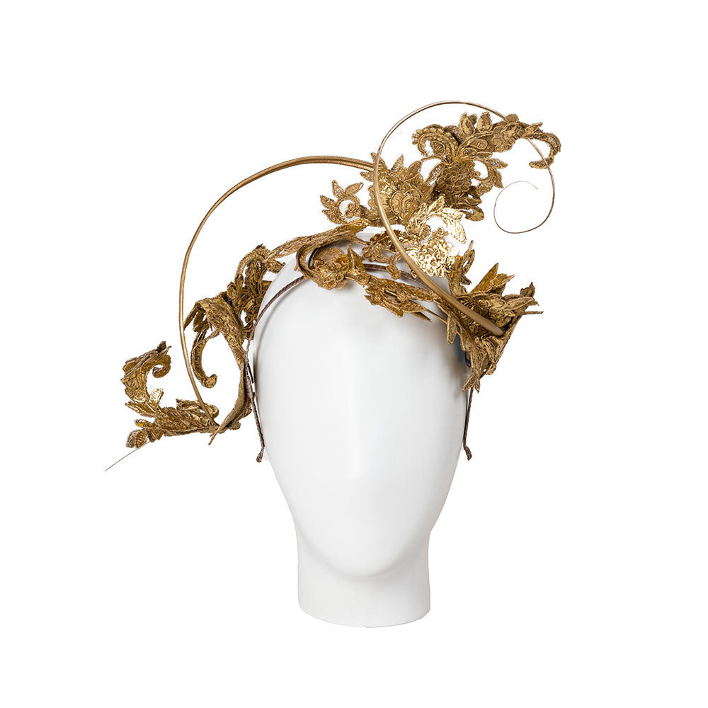 gold fascinator headband