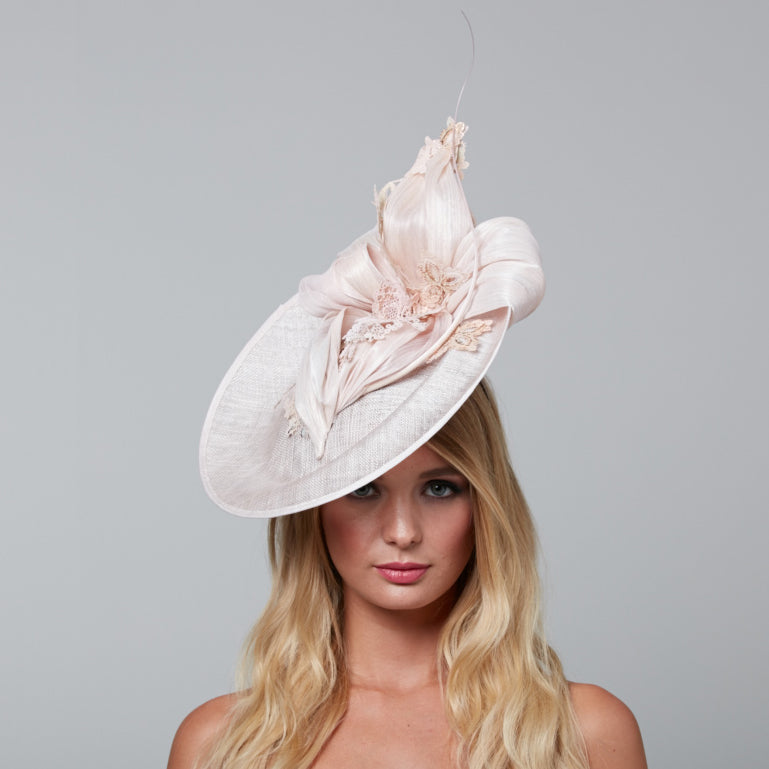 white wedding hat