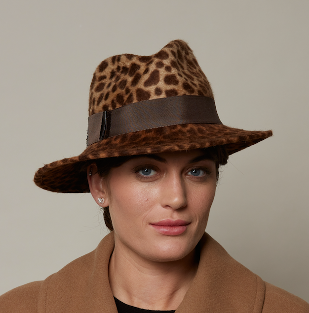 Leopard print trilby