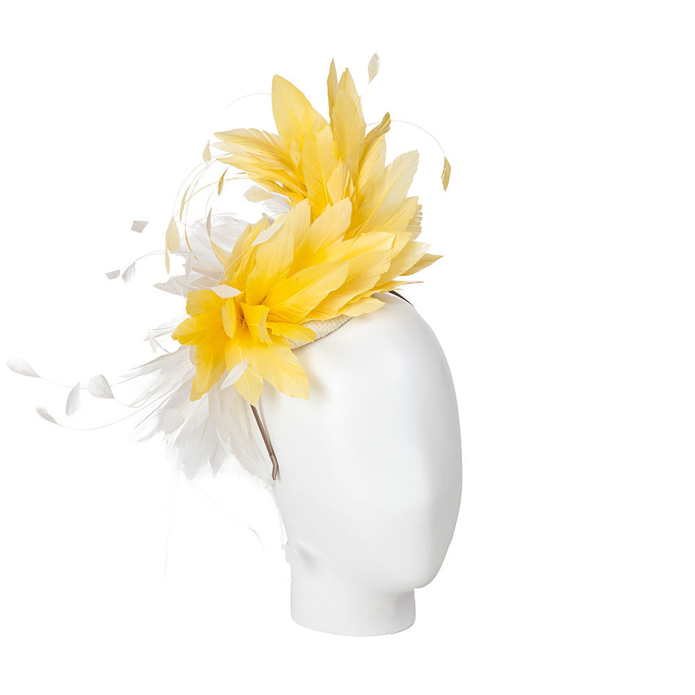 yellow fascinator hat