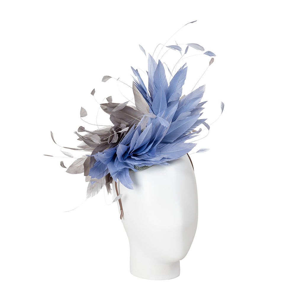 blue feather fascinator