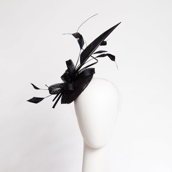 black feather fascinator