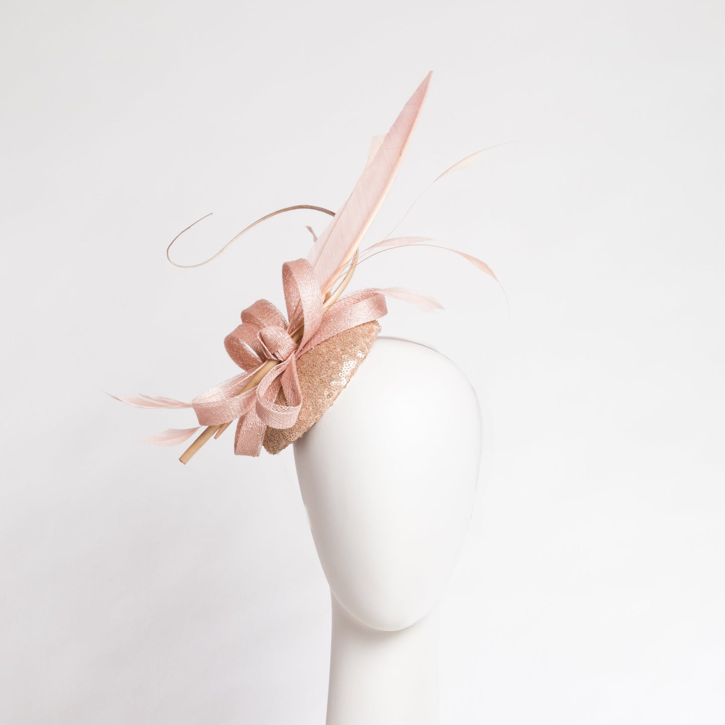 blush feather fascinator