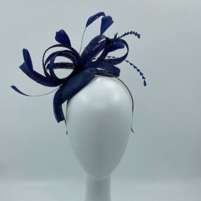 dark navy fascinator