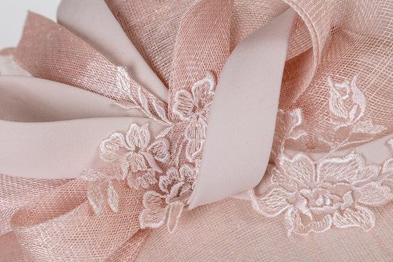 Blush wedding hat